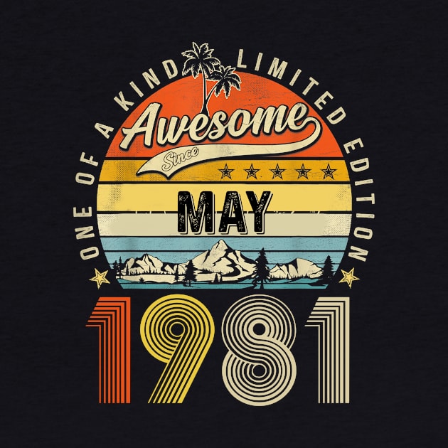 Awesome Since May 1981 Vintage 42nd Birthday by Mhoon 